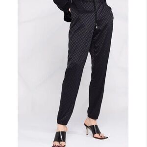 Wolford Jyn Checked Track Pants Jogger Style Black Size Medium